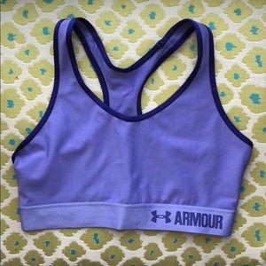 Purple medium-support Under Armour Sports Bra.